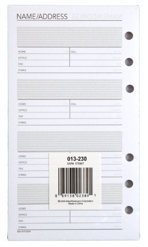 AT-A-GLANCE Day Runner Telephone and Address Pages  Refill  Loose-Leaf  Undated  for Planner  3-3/4"" x 6-3/4""  Size 3  30 Sheets/Pack (013-230) - Image 5